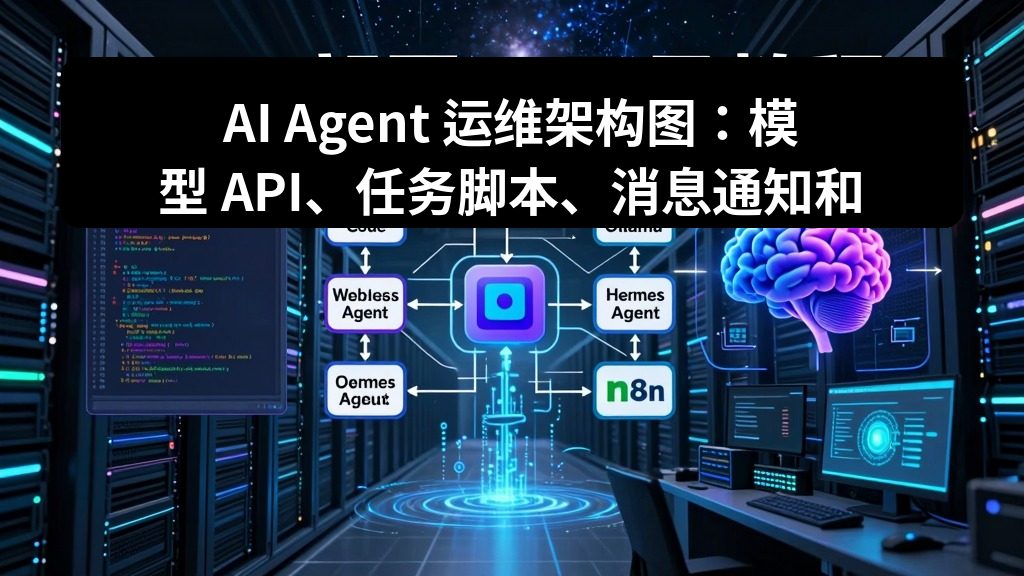 AI Agent 运维架构图：模型 API、任务脚本、消息通知和日志分析怎么组合